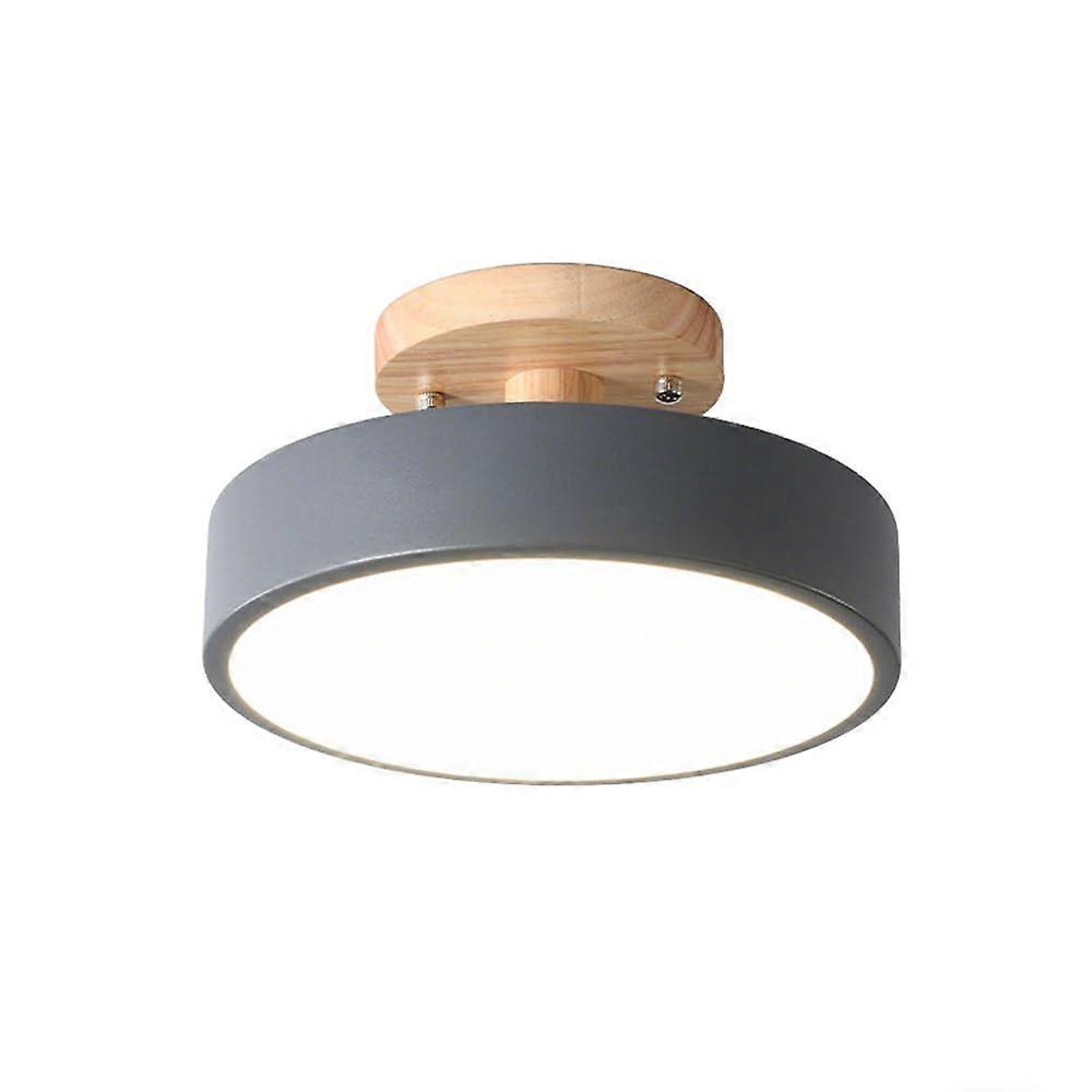 Nordic LED Semi Flush Mount Ceiling Light with Adjustable Color Temperature for Hallway Staircase Gray