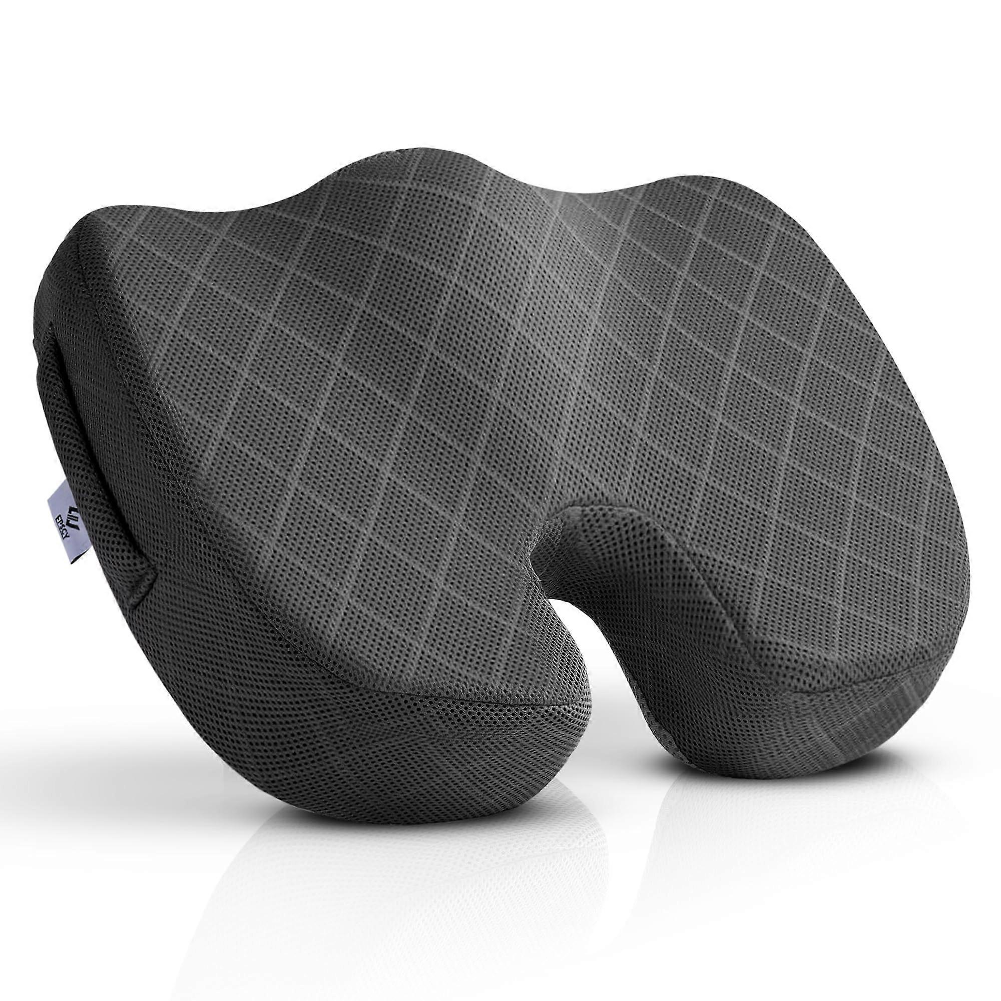 Memory Foam Seat Cushion for Office Chair and Car – Ergonomic UShaped Design for Tailbone Pain Relief – Grey