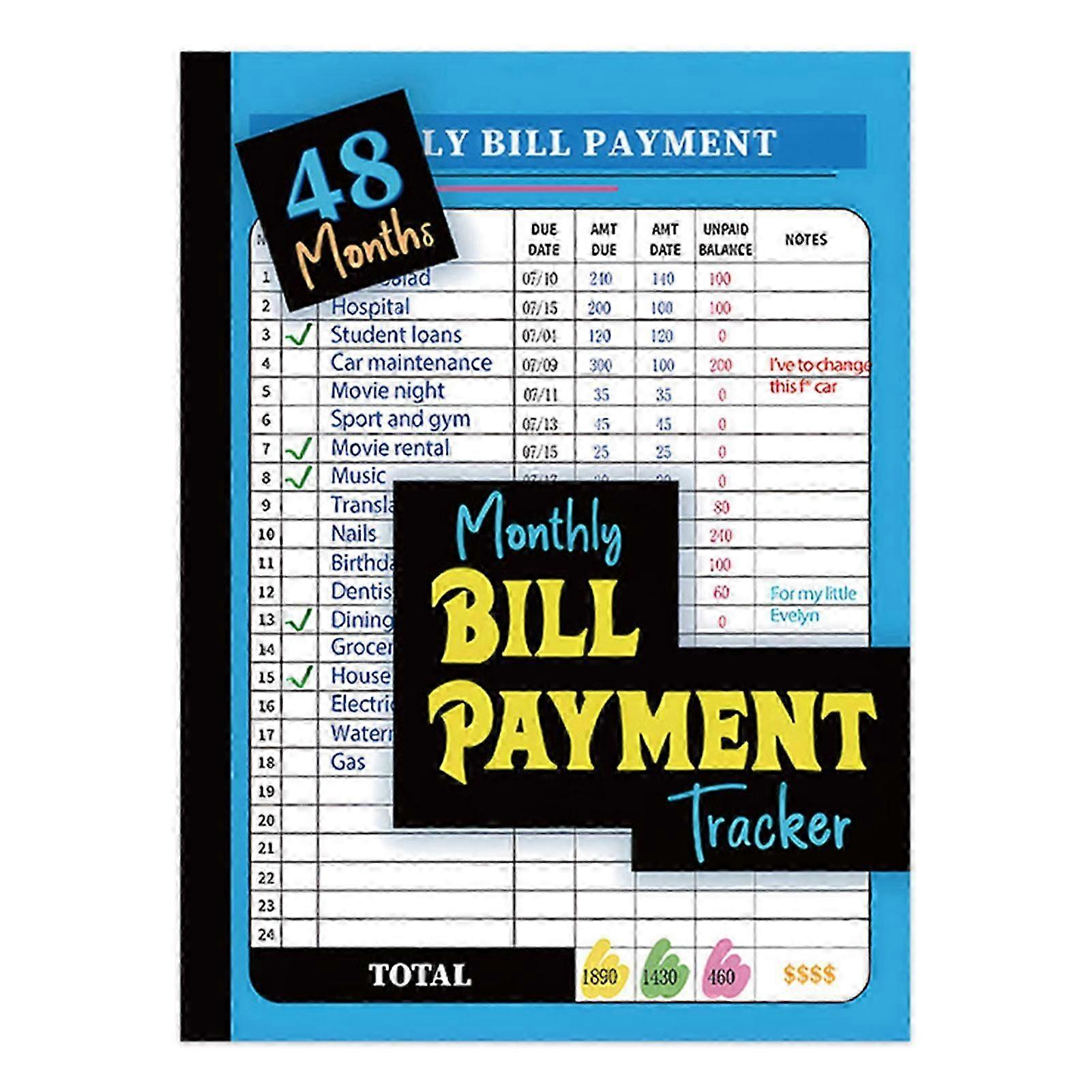 Bill-Tracker Notebook Include 48 Months organized home office