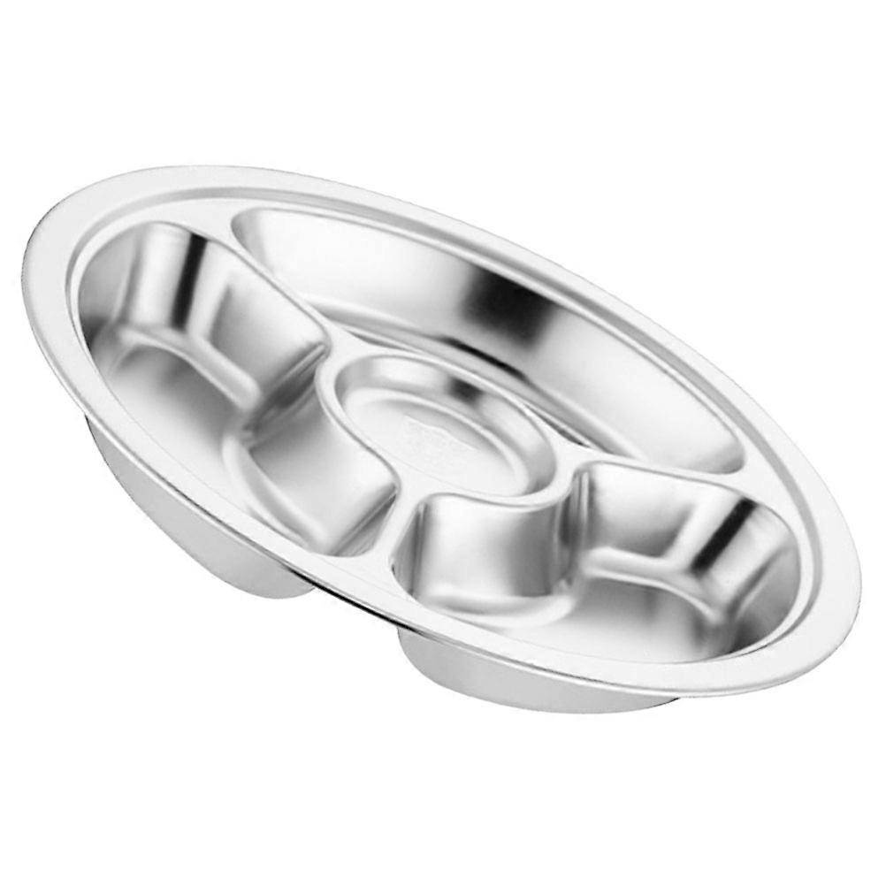 Stainless Steel Divided Plate for Diet Control with Four Compartments