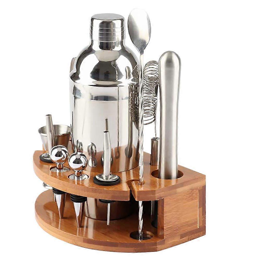 Silver Cocktail Shaker Set with Bar Tools for Bar Use 1Set Set
