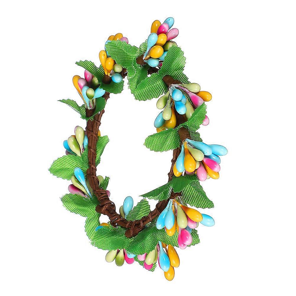 Easter Candle Wreath for Decoration Multi Color Spring Festive Table Ring