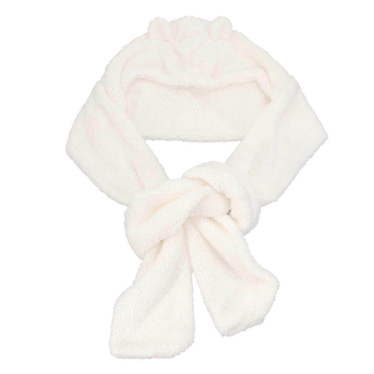 Warm Plush Bear Ear Winter Scarf Thickened Hat for Neck 2Pcs Set