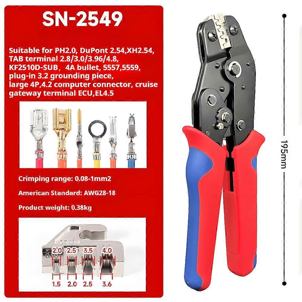 DuPont Terminal Crimping Pliers SM2.54/PH2.0/VH3.96/5557/JST Crimping Tool Crimper SN-2549