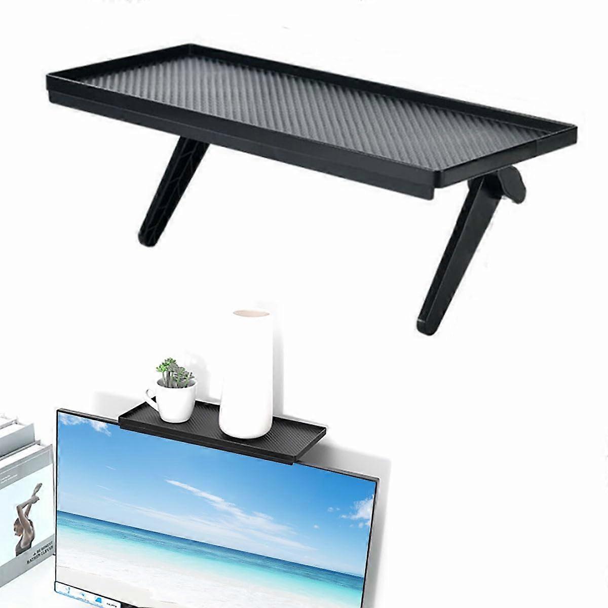 TV Screen  Shelf Foldable Monitor Rack Mounting Bracket For TV And Streaming Devices Black