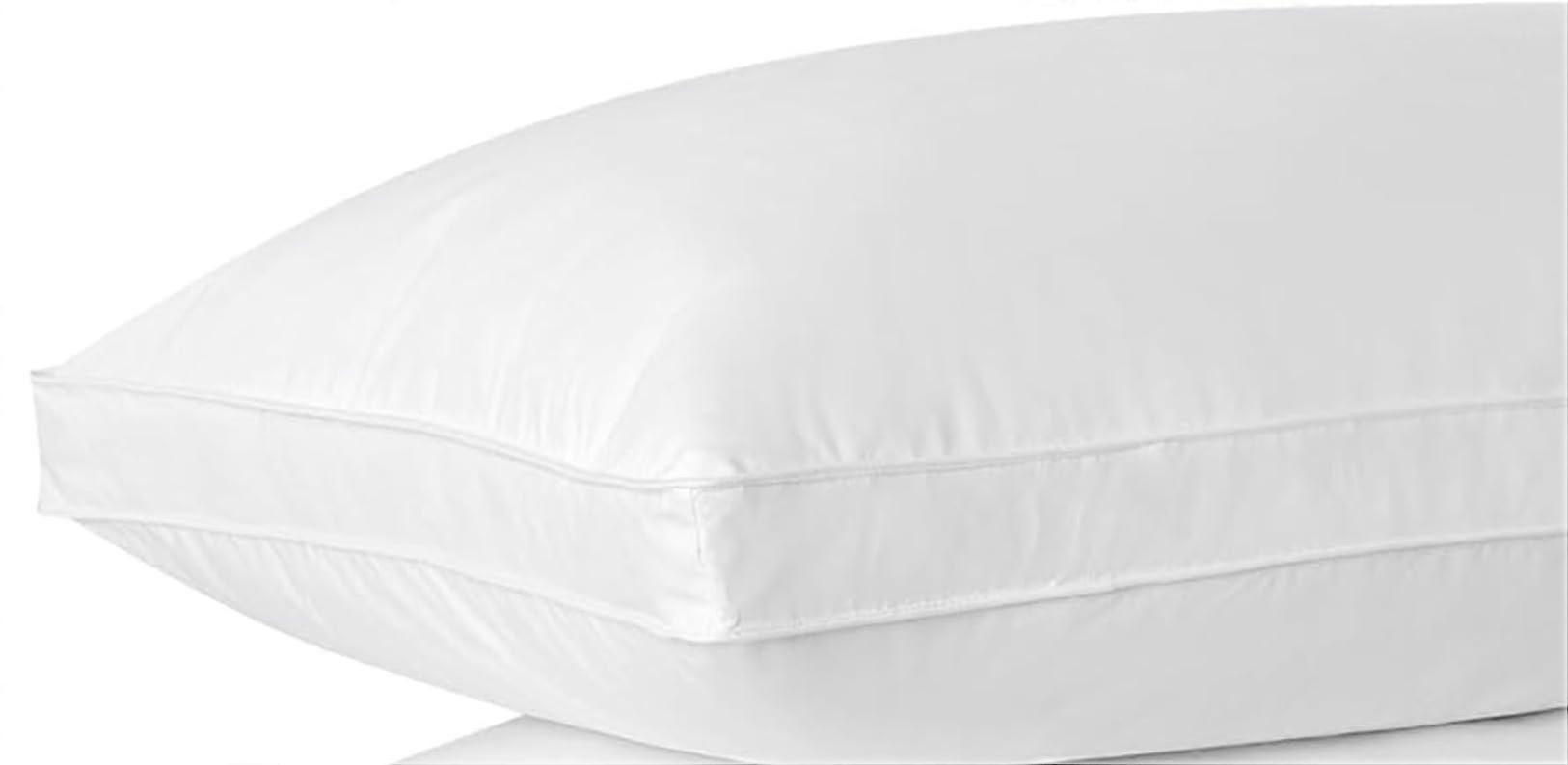 Goose Feather Down Pillows Set of 2 Standard Size Medium Firm Support with Breathable Cotton Cover