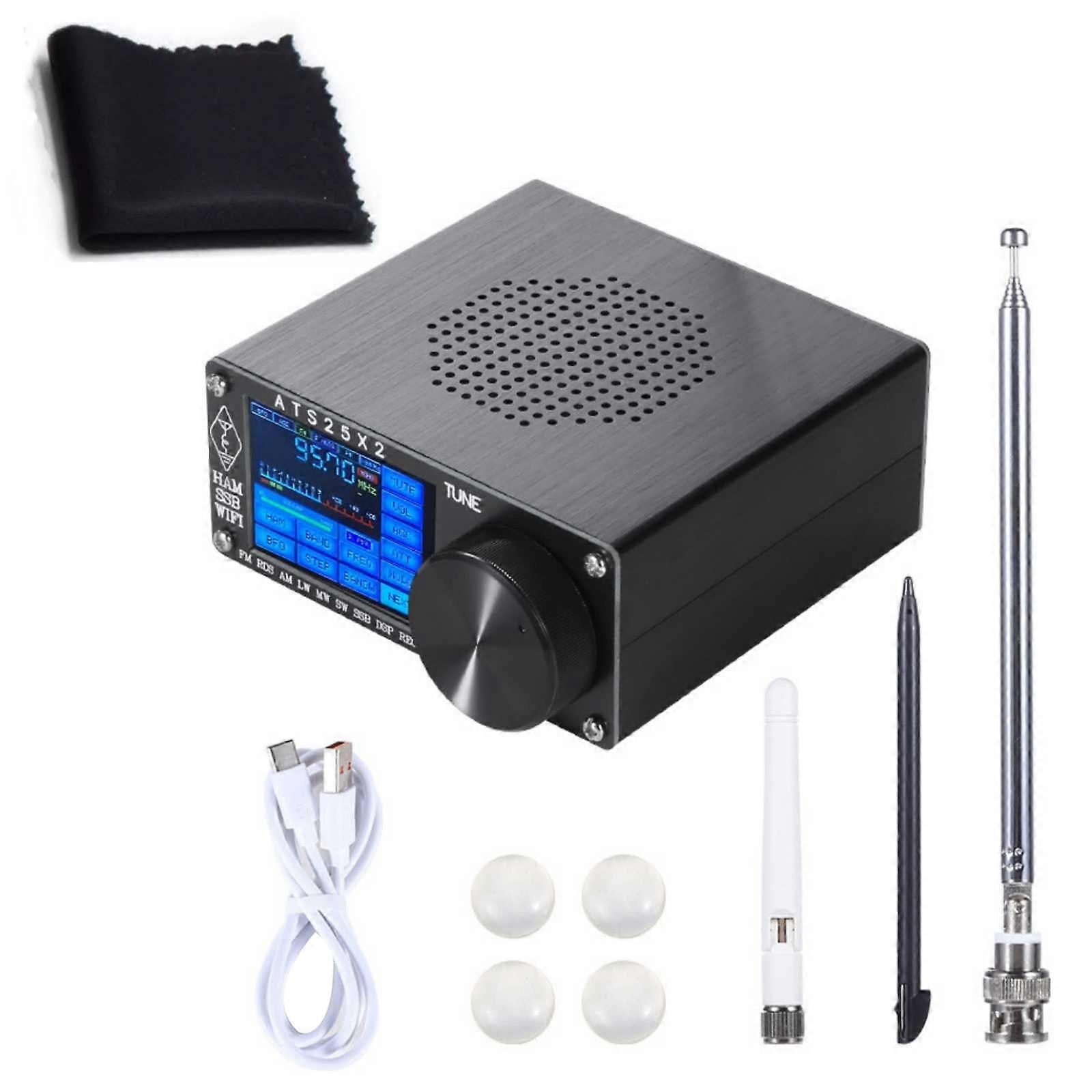 ATS25X2 WiFi SDR Radio Receiver Full Band DSP with Touchscreen Spectrum Scanning and Antenna Support