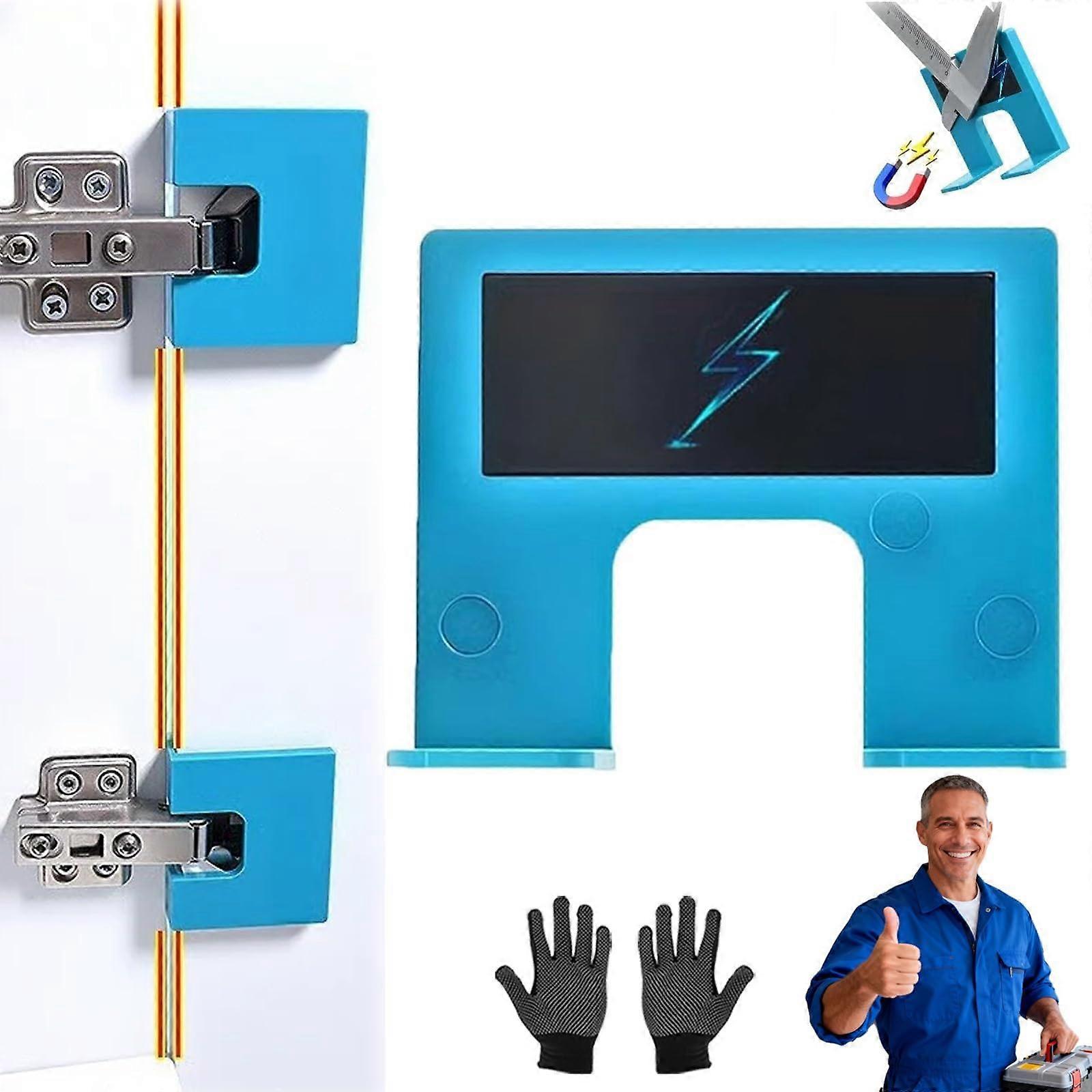 Magnetic Door Hinge Jig with Precision Alignment Groove and BuiltIn Drill Guides for Quick Install