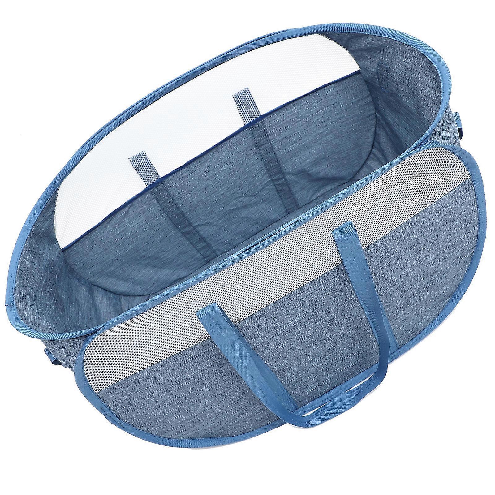 Collapsible Laundry Hamper Clothes Storage Basket For Space-saving Storage Dark Blue 3Pcs