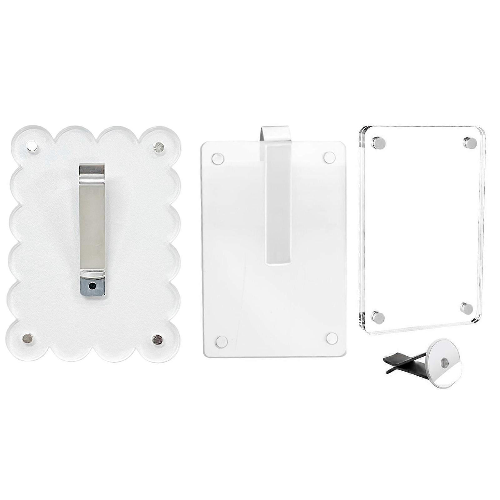 Pack of 3 Universal 3 Inch Acrylic Photo Clip Holders Suitable for Car Sun Visors with Quick Snap On Design Easy Mounting Multicolor