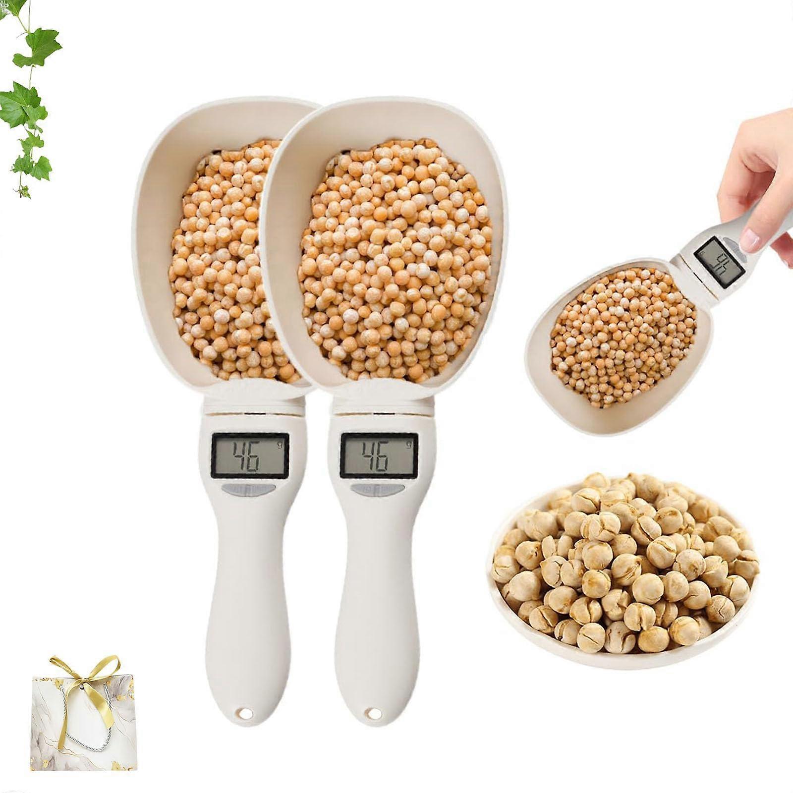 Digital Measuring Spoon Scale with LCD Display, MultiUnit Conversion for Cooking, Baking and Pet Food, 2 Pcs