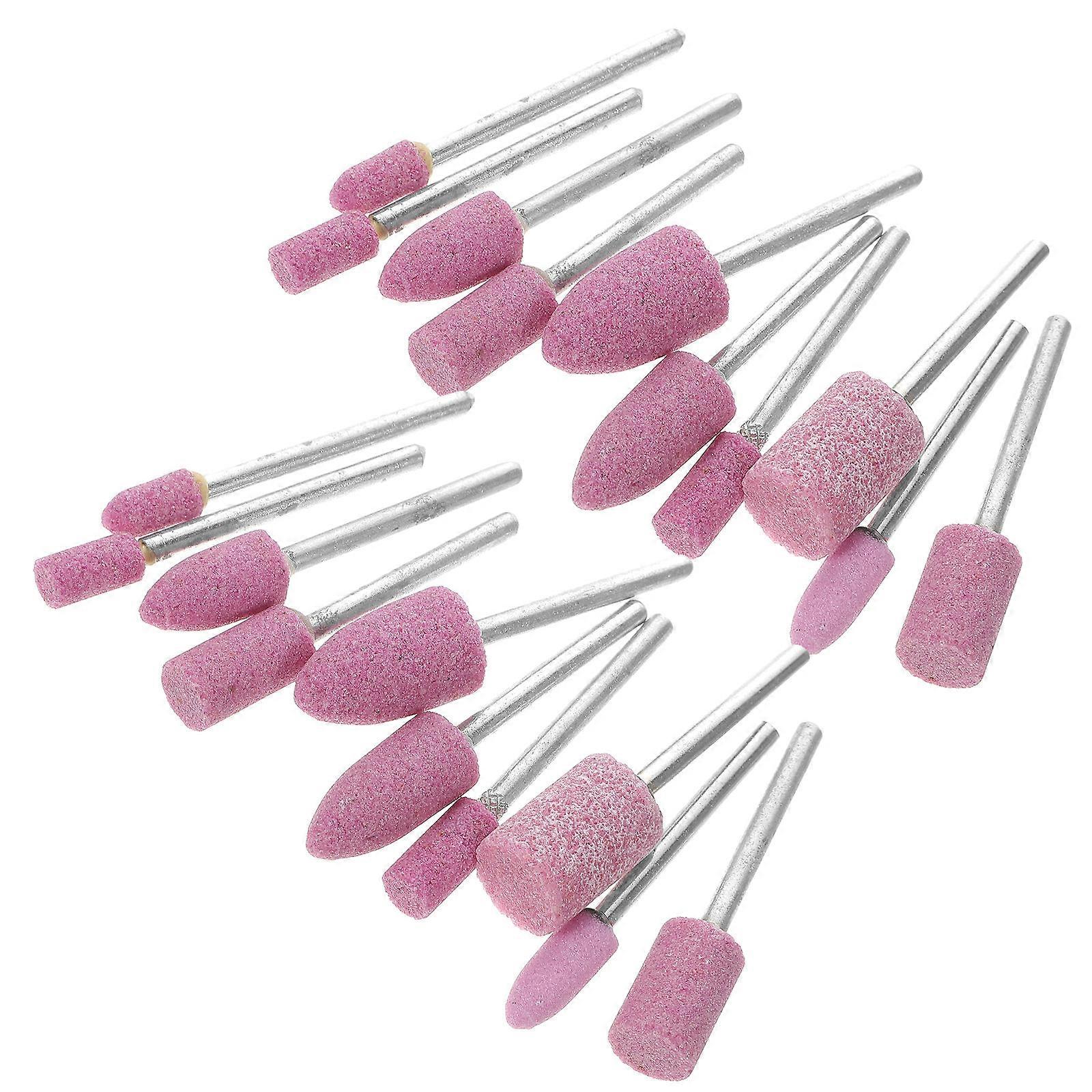 Grinding Bits For Rotary Tool DIY Projects Aluminum Oxide 6mm Sharpening 20Pcs