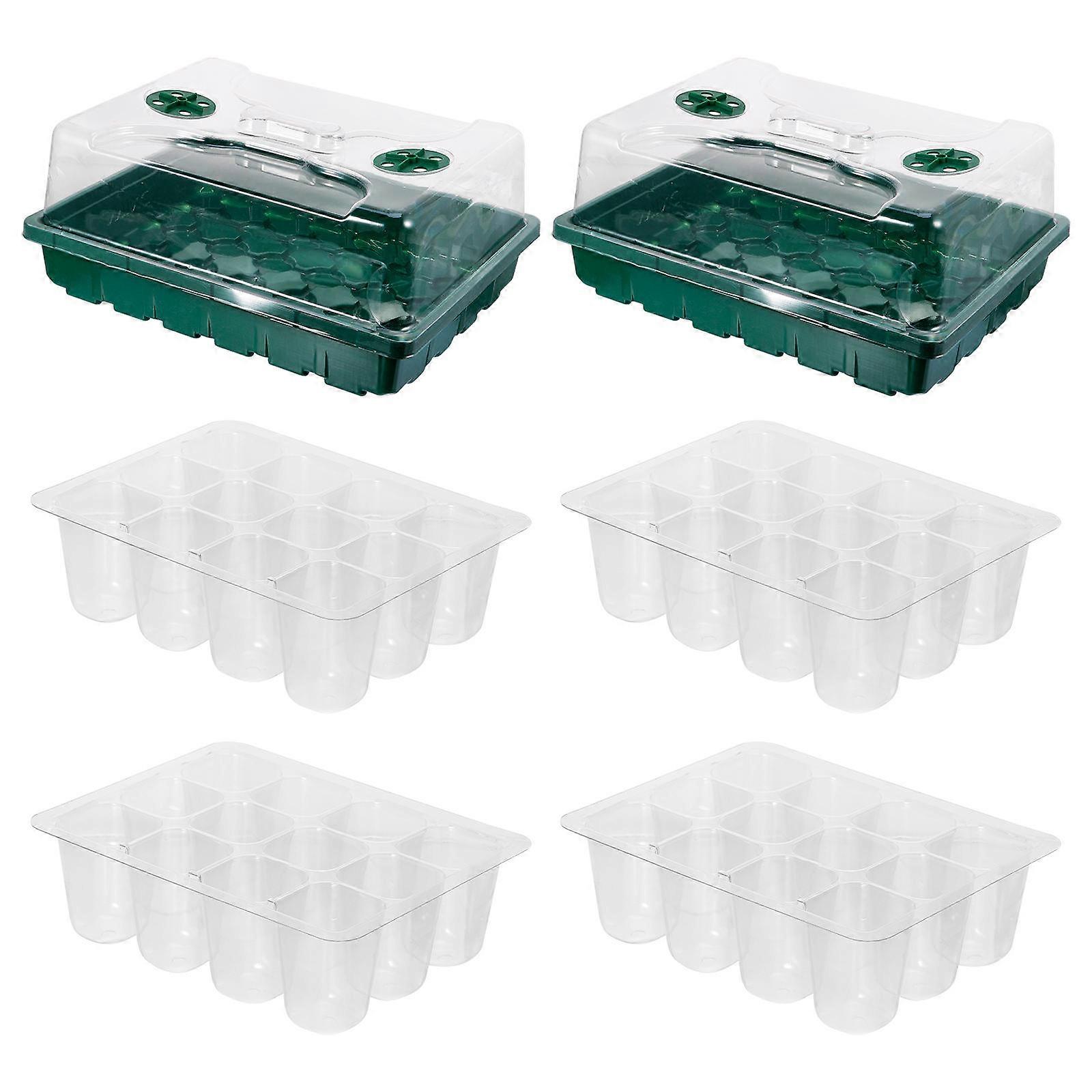 Green Plastic Planting Tray with Shatter Proof UV Stabilised Lid for Optimal Plant Growth 1 Set