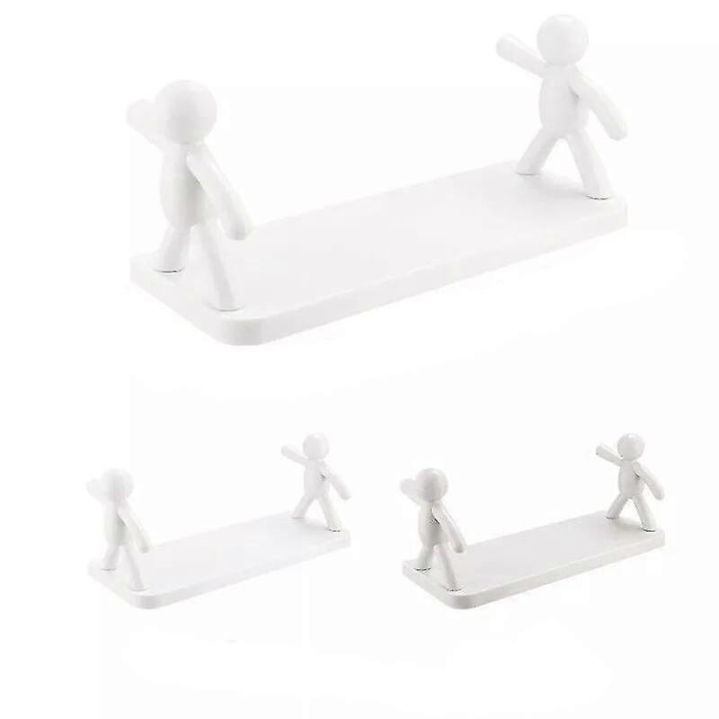 Wall Mounted Bathroom Shelf NoDrill Adhesive Storage Rack SpaceSaving Organizer for Kitchen and Bath