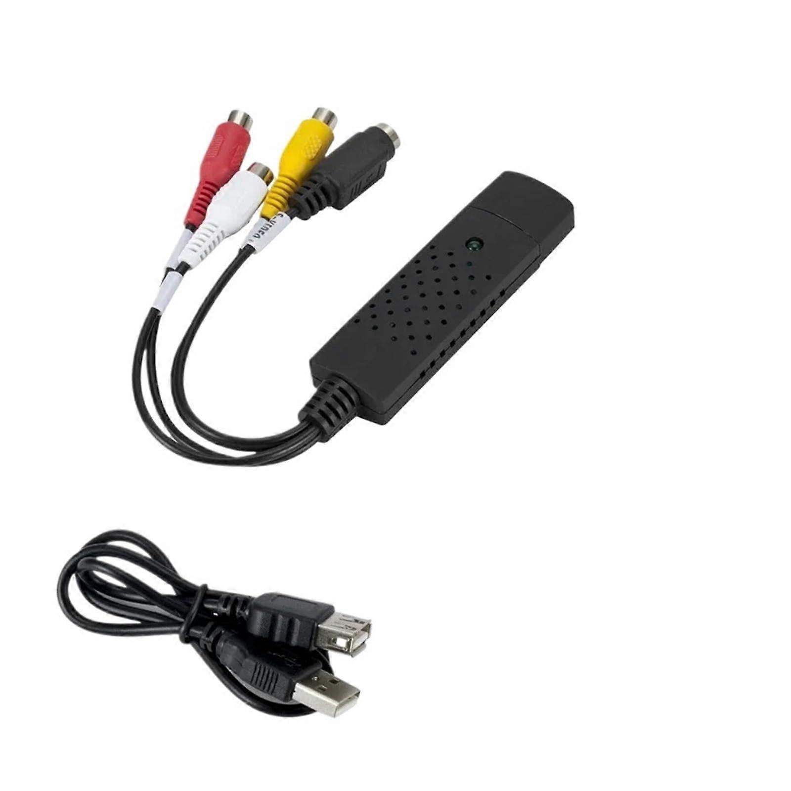 USB 2.0 Video Capture Card RCA SVideo Adapter for VHS to Digital Conversion Win 7/8/10 PC