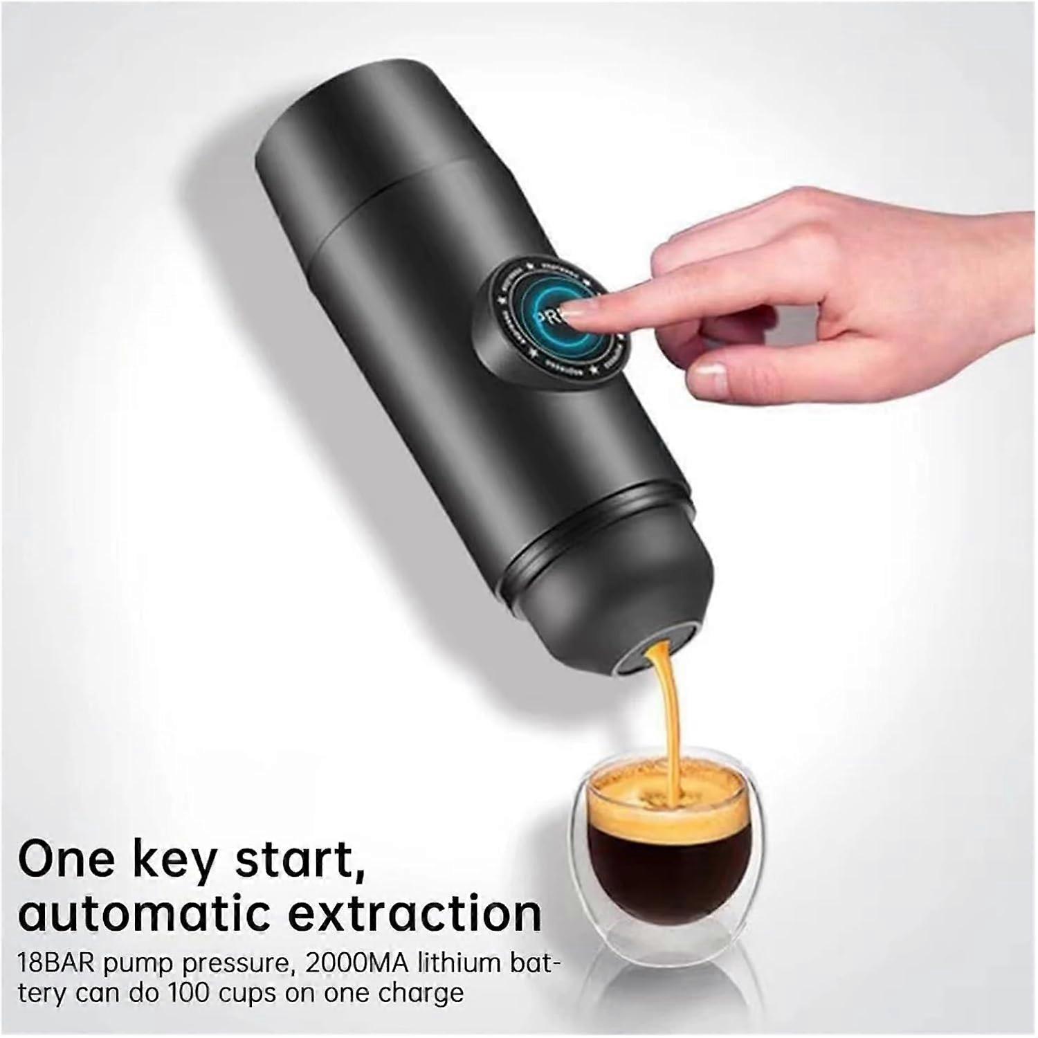 Wireless Coffee Maker with Wireless Heating, Capsule and Powder Compatible, Rechargeable for Travel