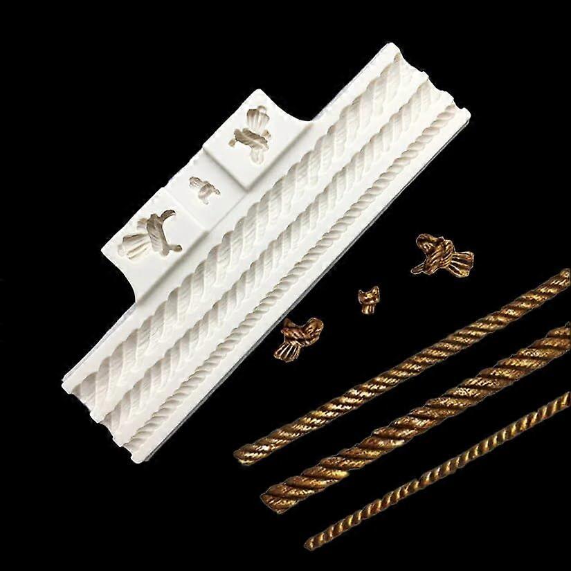 Rope Cable Silicone Fondant Mold Grey Cake Decorating Tool NonStick Sugar Craft Pattern