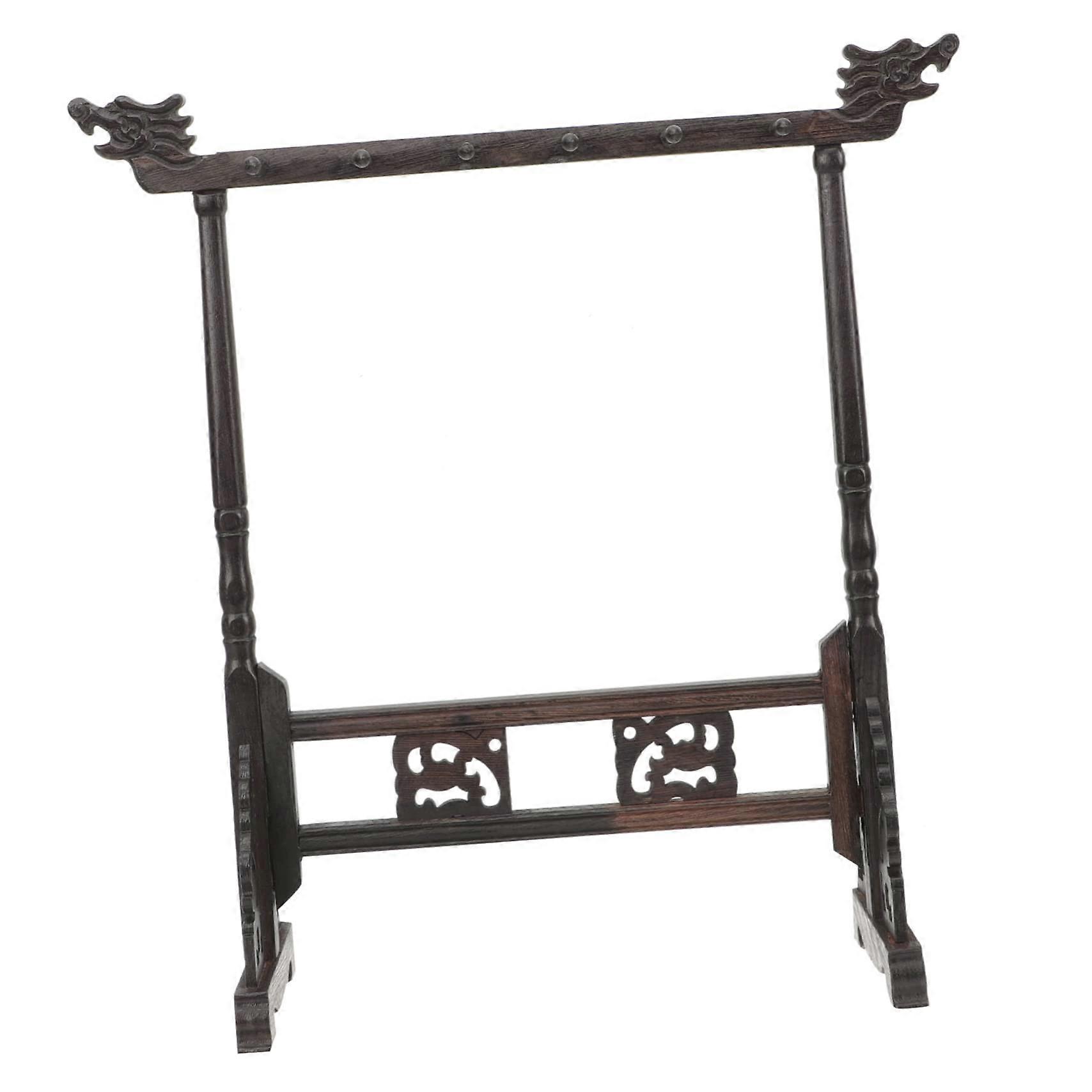 Calligraphy Brush Holder Stand with Hooks, Protects Brush Tips, Compact Desk Ink Brush Rack