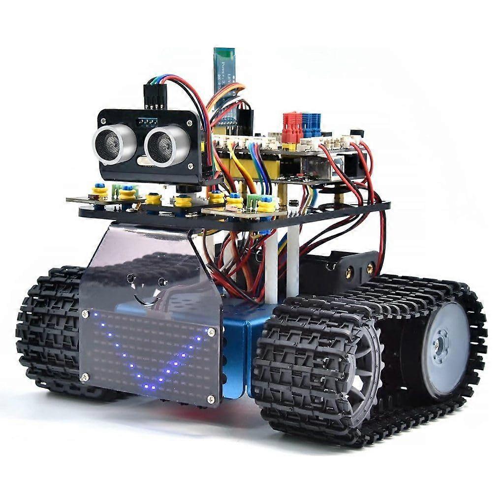 Smart Robot Car Kit v3.0 for Arduino, STEM Programmable Tank with Line Tracking, Fire Extinguishing, DIY Learning