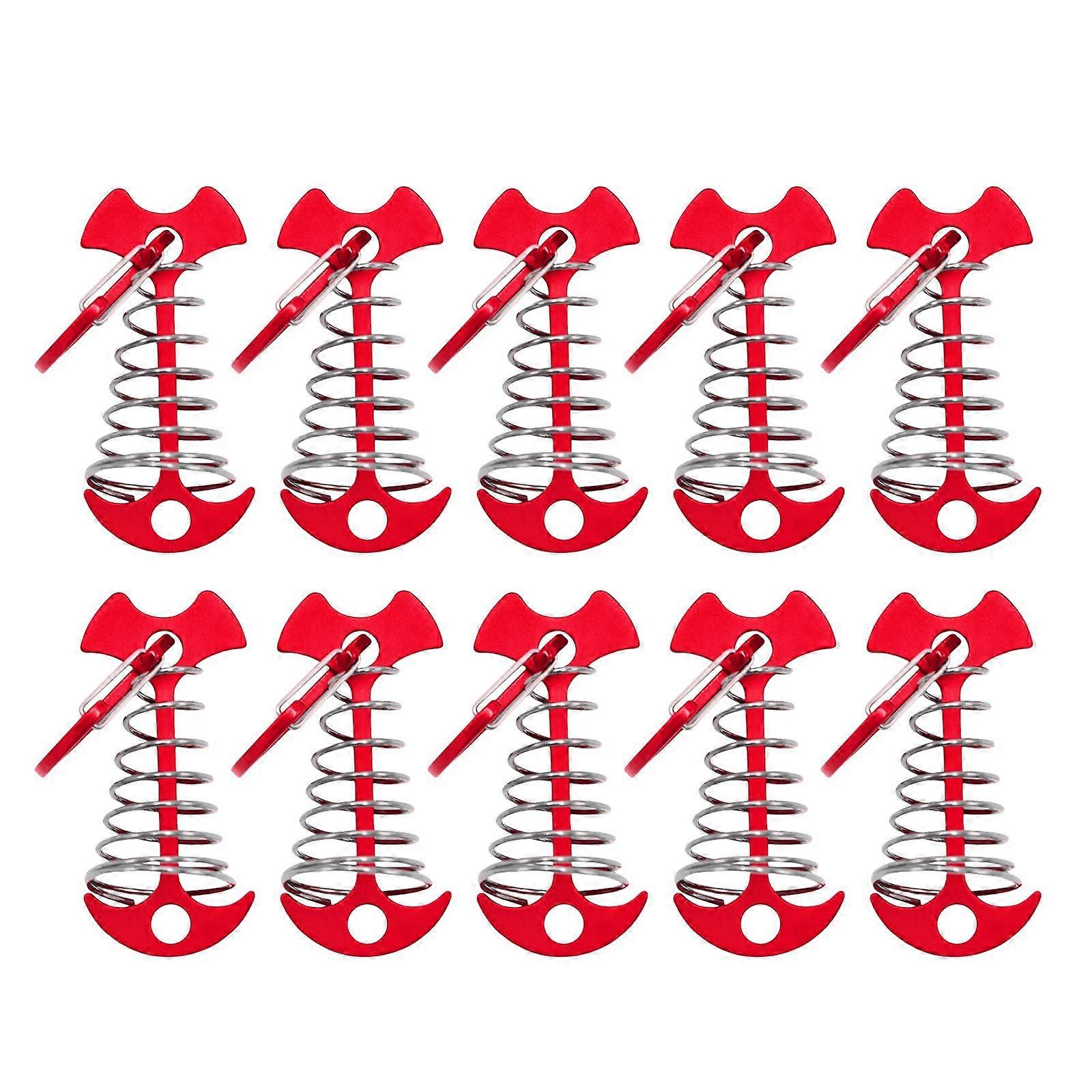 10Pcs Windproof Deck Tent Pegs with Adjustable Fishbone Anchors for Outdoor Camping