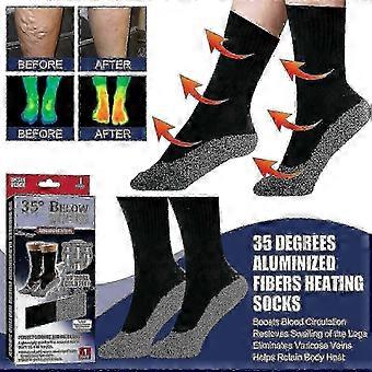 35 Degrees Aluminized Fibers Heating Socks, Relieve Vein Spontaneous Heat Constant Temperature Comfortable Warm Foot Cold Protection Socks