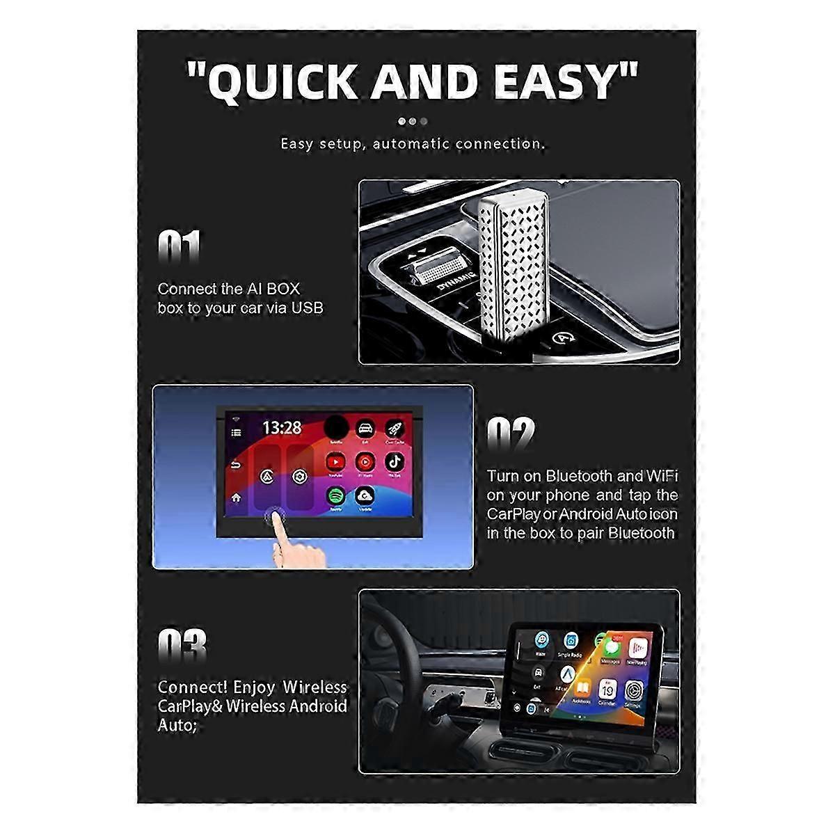 Android 12 Carplay AI Box Wireless Carplay Adapter Android Auto compatible