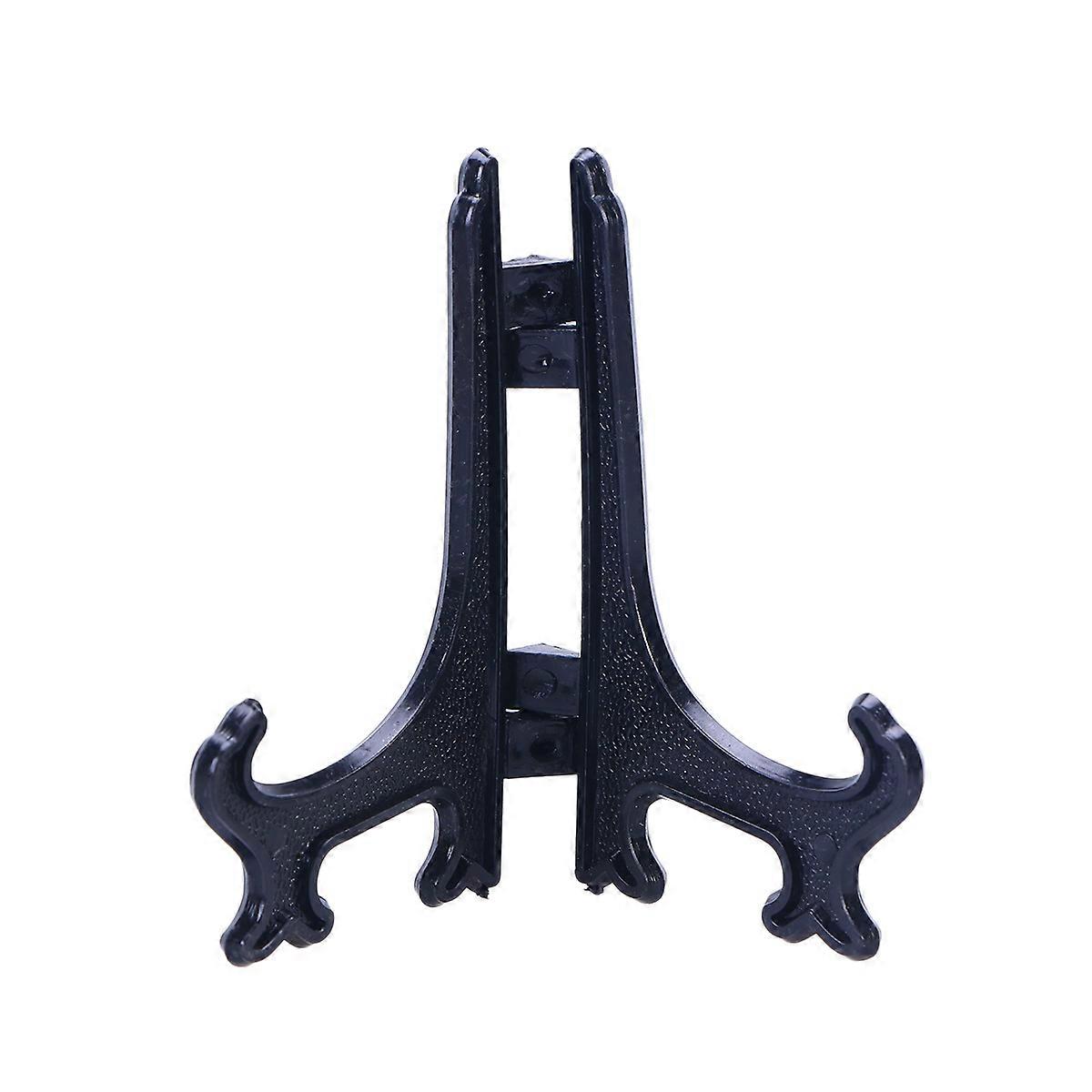 Plate Pedestal Foldable Black Plastic Display Easel Stand 12Pcs Pack