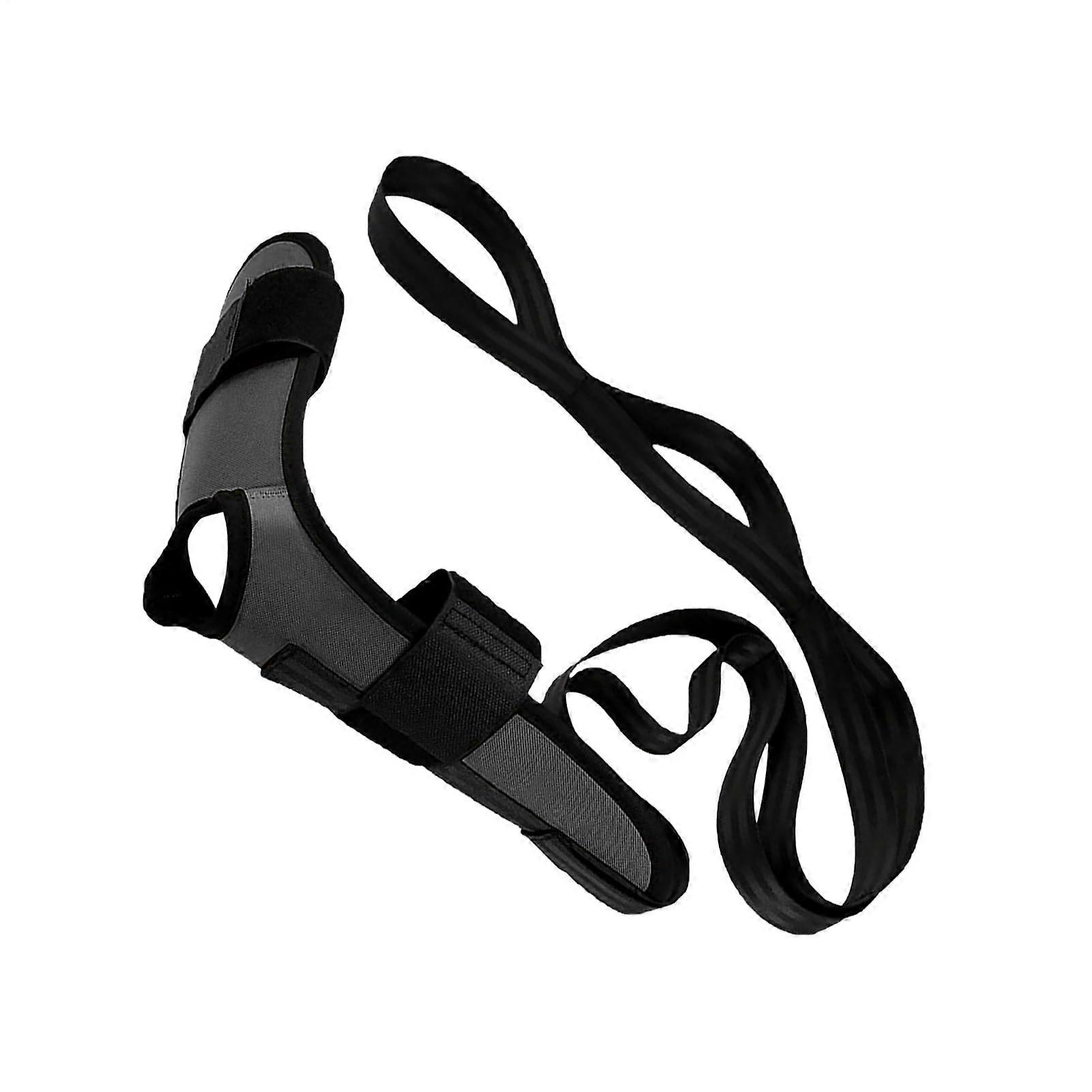 Yoga Stretch Strap with MultiLoop Grip for Leg and Hamstring Flexibility Training Black