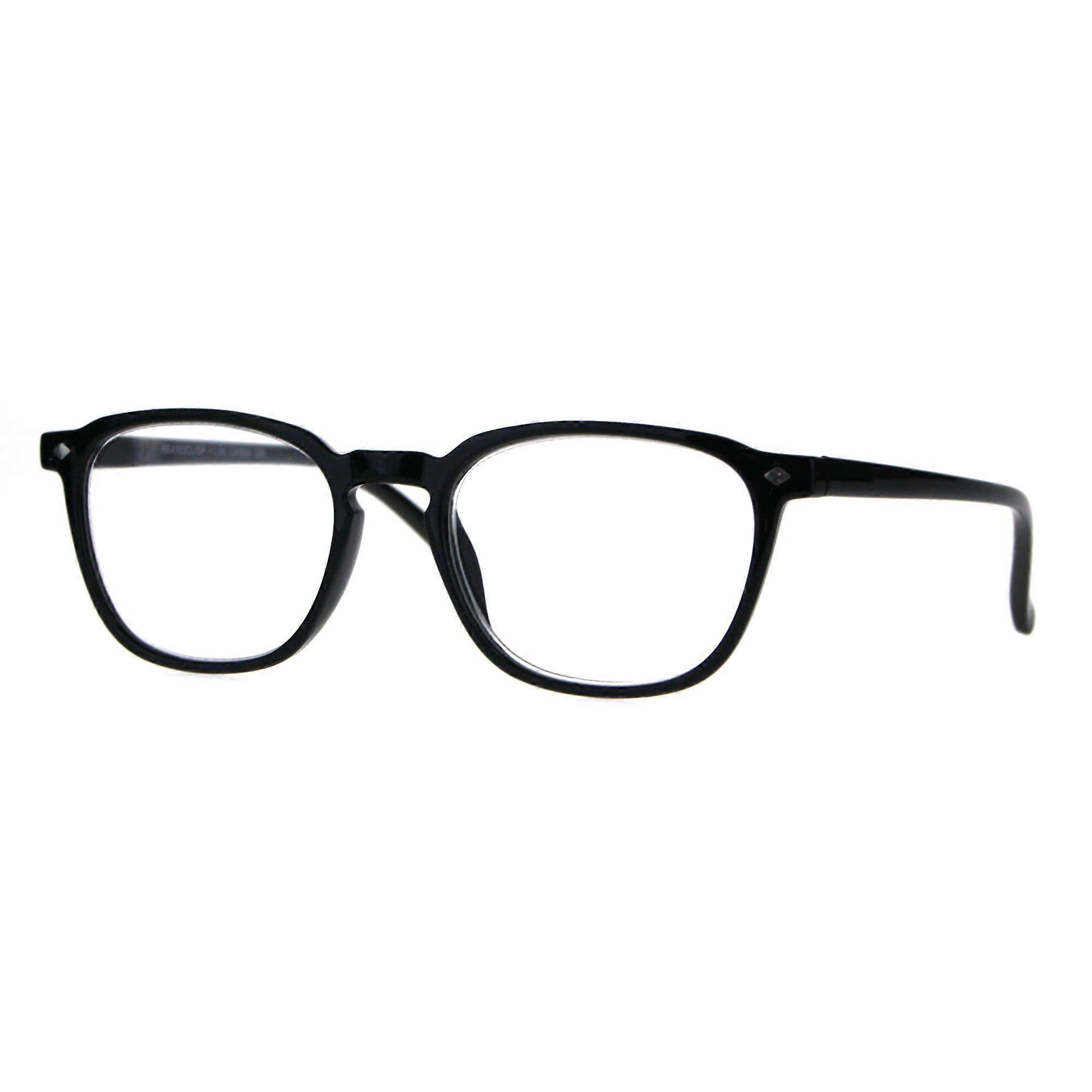 Women's Black Rectangular Reading Glasses 1.5 Lightweight Thin Frame Keyhole Bridge