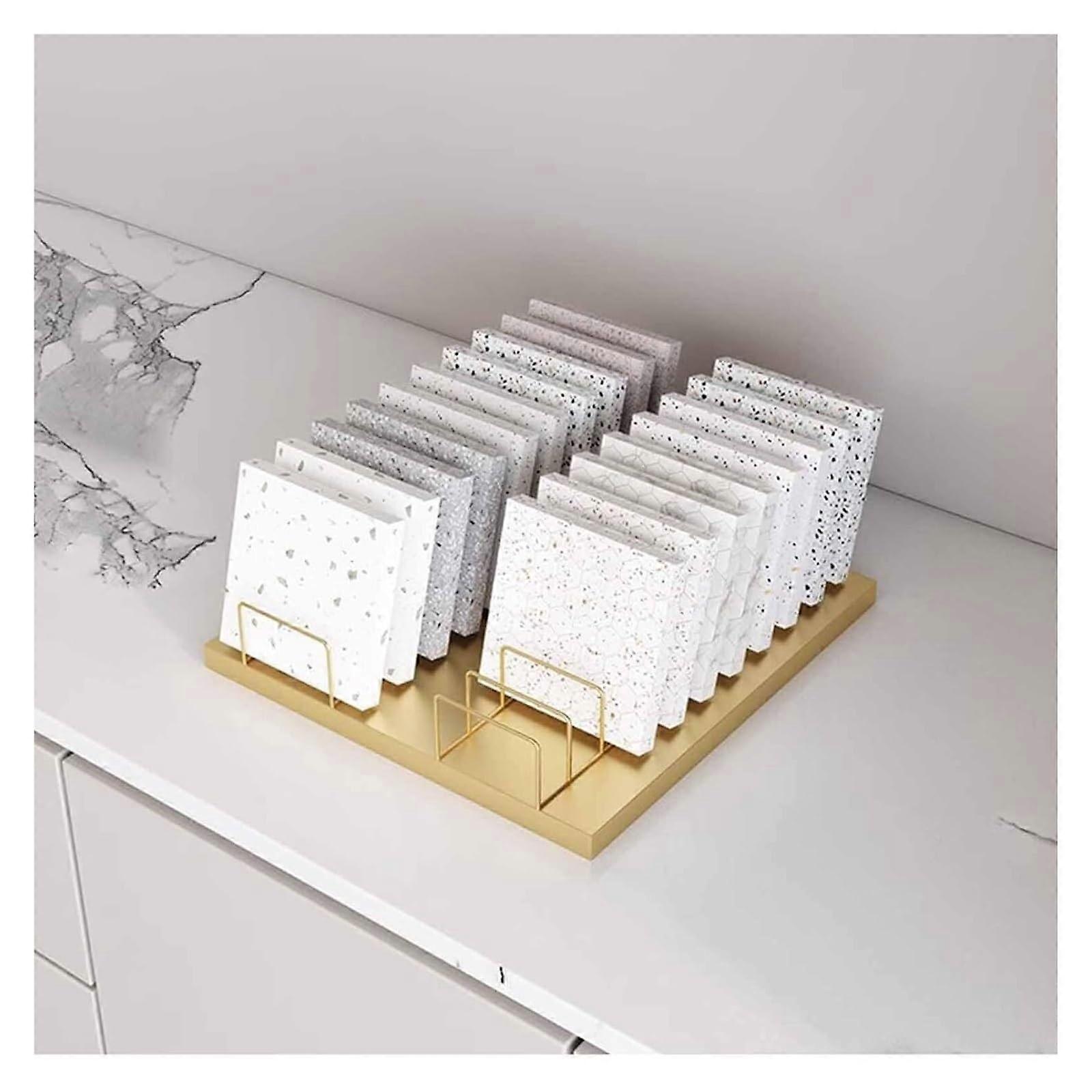 Small Gold Tile Display Rack with Durable Iron Construction for Floor Tile Samples MultiLayer