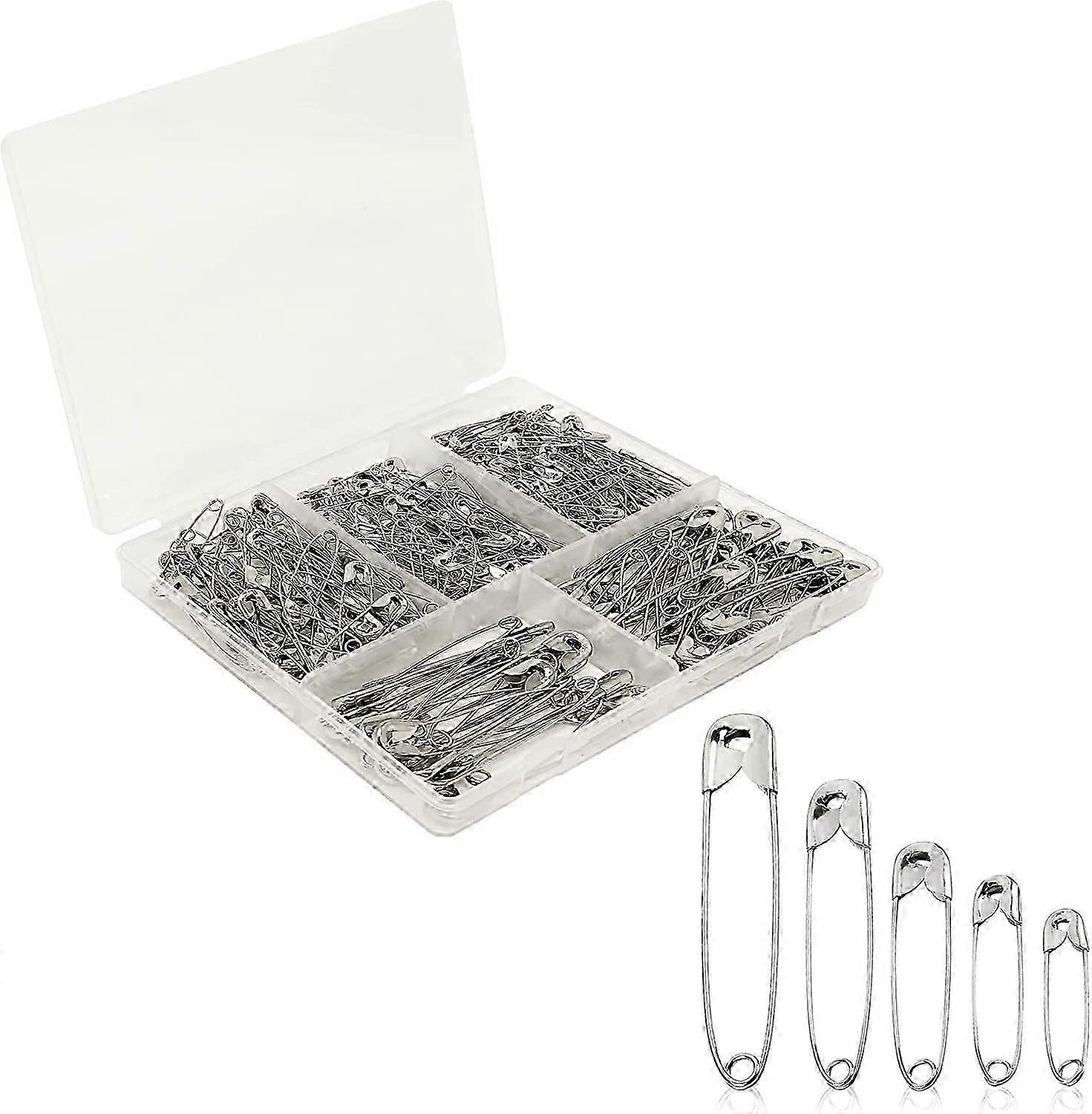 Safety Pins Pack, 300pcs Five Compartment Set