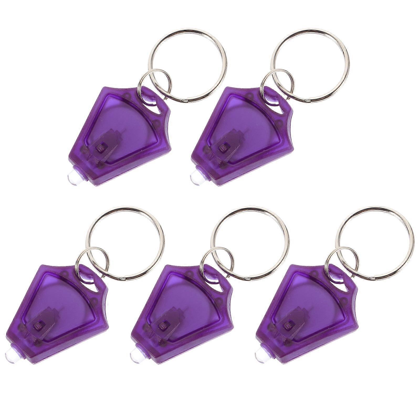 5 Pcs LED Keychain Light UV Flashlight Mini Flashlights Purple