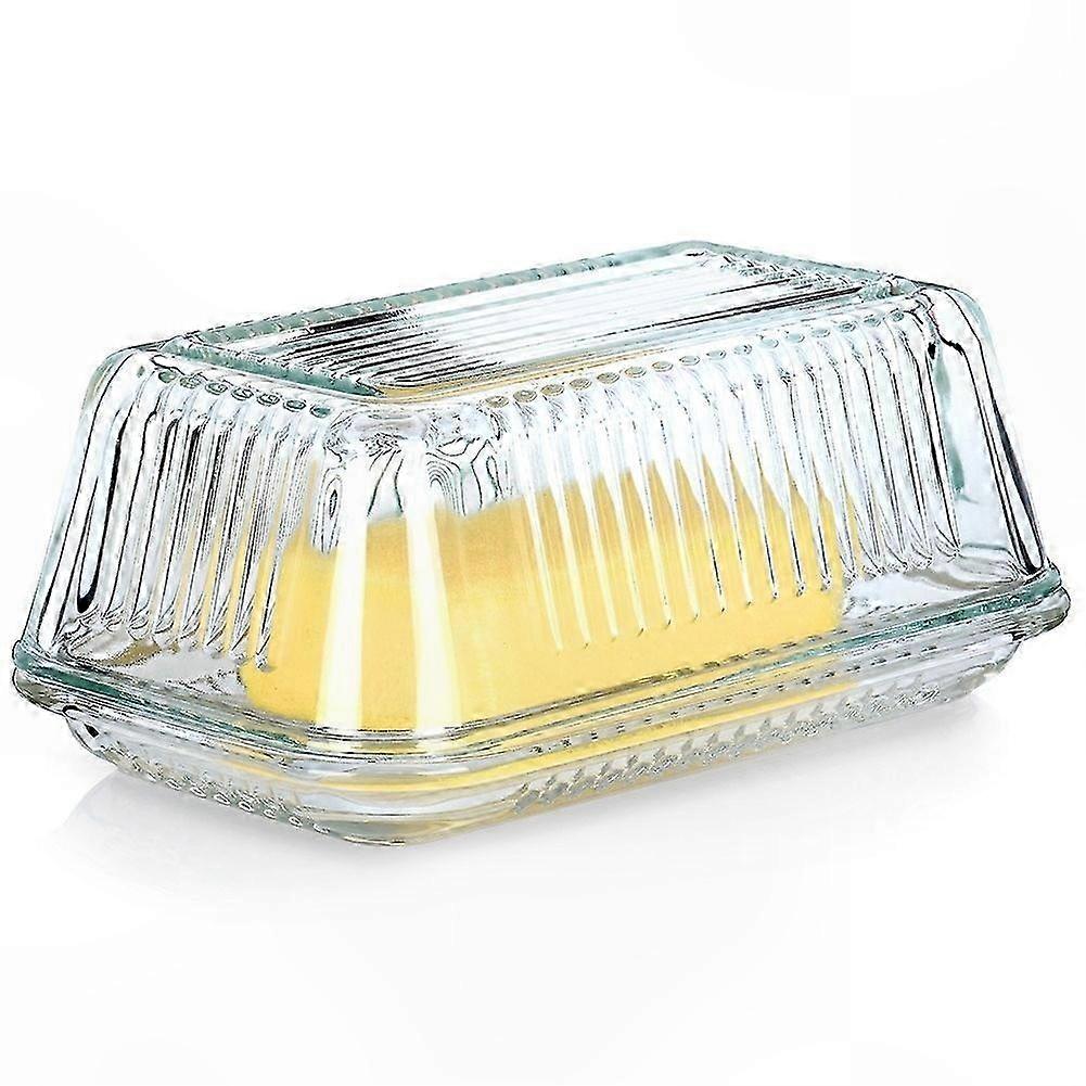 Klassisk smørfat i glass for oppbevaring og servering