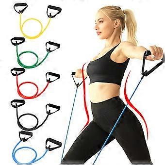 Bande elastiche di resistenza con maniglie, pesi da palestra, corda da yoga, cinghie elastiche per fitness ed esercizi, compatibili con l'allenamento a casa e l'allenamento di forza.