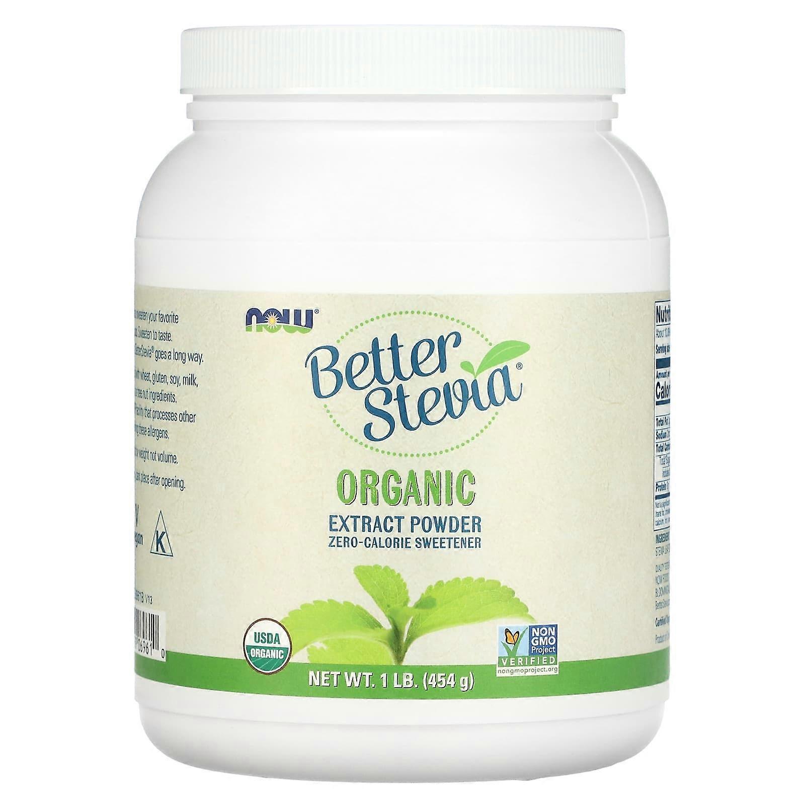 Now Foods, Better Stevia, Organic Extract Powder, 1 lb (454 g)