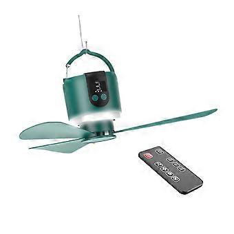 Tragbarer Hängeventilator (42 cm) mit 15600-mAh-Akku, Fernbedienung, 3 Geschwindigkeitsstufen und LED-Beleuchtung – ideal für Camping und Outdoor-Aktivitäten (weiß).