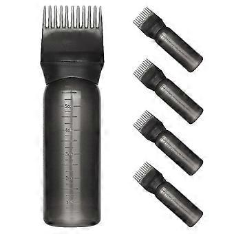 Hair Dye Applicator Bottles for Scalp Use 5Pcs Black Plastic Bottles