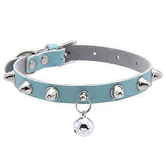 SpikedCat Collar with Bells, Studded Dog Collar with Buckle, Soft Goth Kitten Collars with Spikes Adjustable, Punk Gothic Pet Accessories