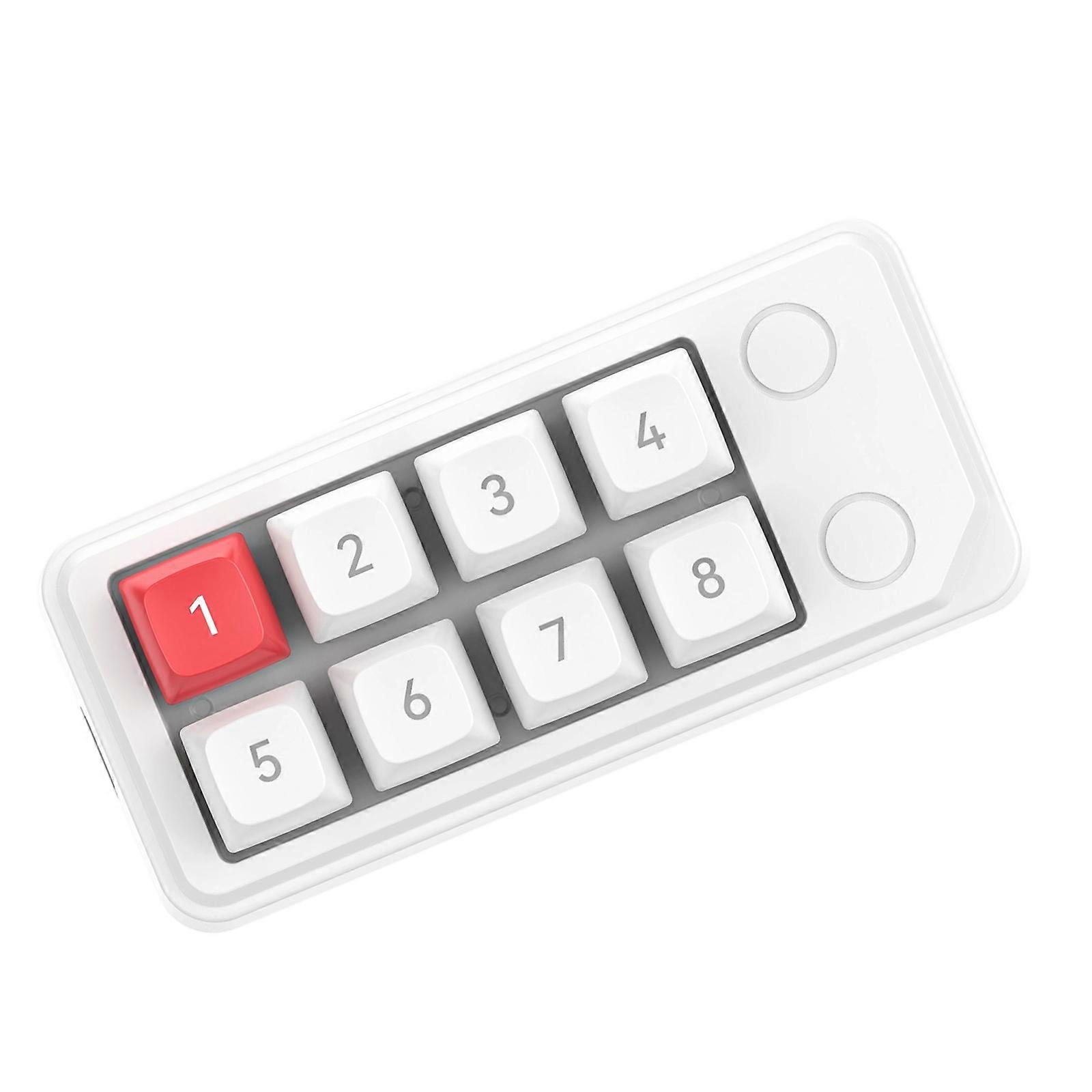 Portable 8 Button Mechanical Numpad With Hot Swappable Switches And Full Key Programmability For Gamers Multicolor