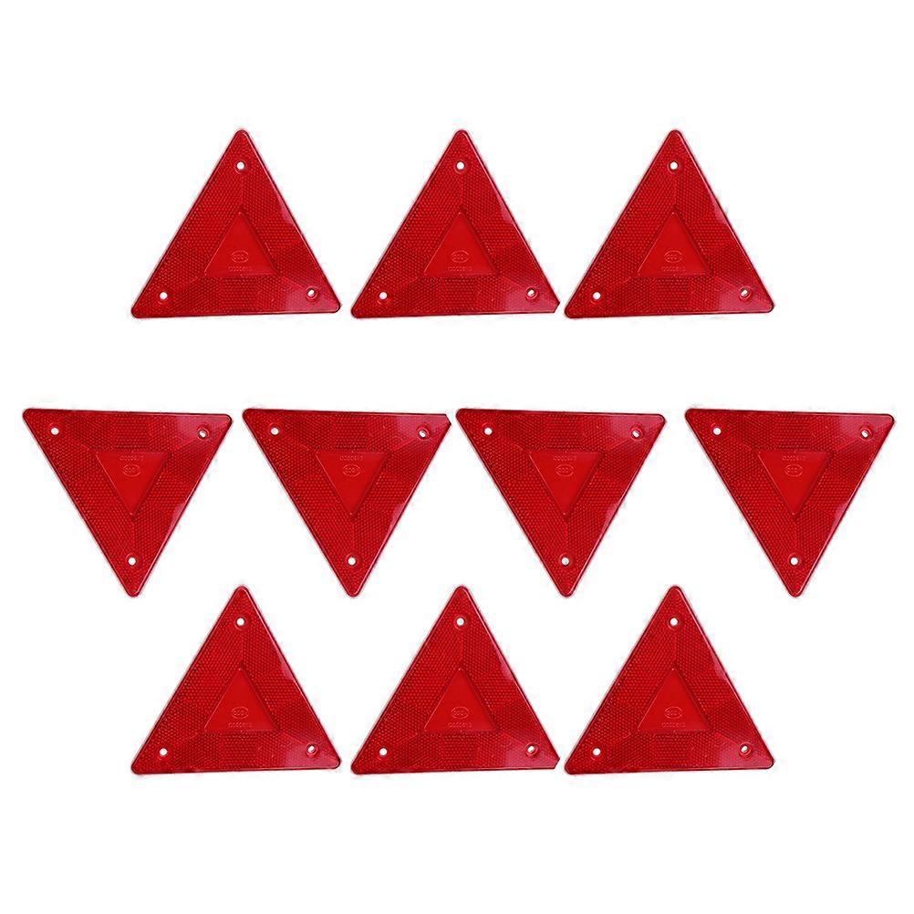 Warning Reflector Triangle Car Reflectors Plastic for Warning 10Pcs Red
