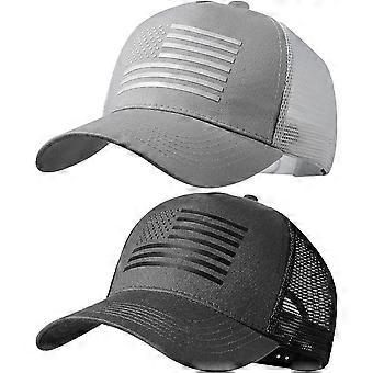 Trucker-Cap mit amerikanischer Flagge, USA-Cap für Damen und Herren, Snapback-Baseballkappe, verstellbar, atmungsaktives Mesh-Gewebe an den Seiten, strapazierfähige Kappe
