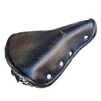 Vintage Kunstleder Fahrrad Sattel Rivet Feder Feder Schwarz