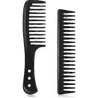 2pcs largo dente grande cabelo desembaraçando pente fibra de carbono