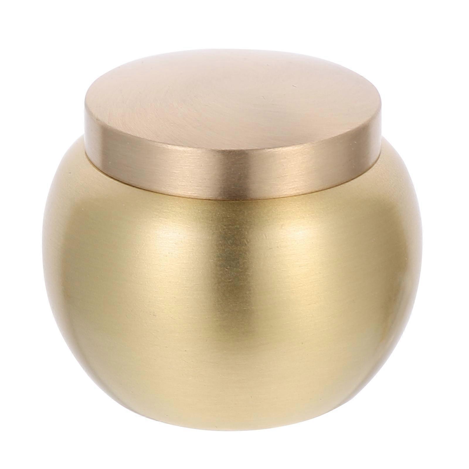 Copper Round Mini Ashes Urn Simple Decorative Copper Ashes Storage Jar