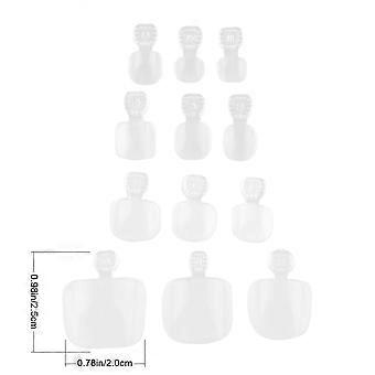 1 Set of 600Pcs Nail Art Tool Foot Nail Stickers Nail Patch Stickers Fake Nail Toes Toenail Korean Standard (Transparent)