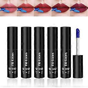 Set met langdurige, waterbestendige peel-off lipstain in 5 kleuren voor vrouwen