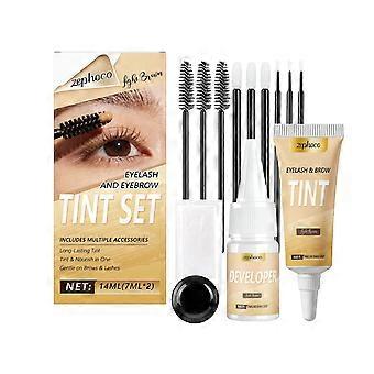 Zephoco Eyebrow Tinting Set (Light Brown) Is Smooth, Easy To Color, Natural, Light And Three-Dimensional For Daily Grooming