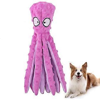 Dog Squeaky Octopus Toys- No Stuffing Plush Toy with Sounding Crinkle Paper and Squeaker Inside for Puppy Teething Durable Interactive Dog Chew Toys f