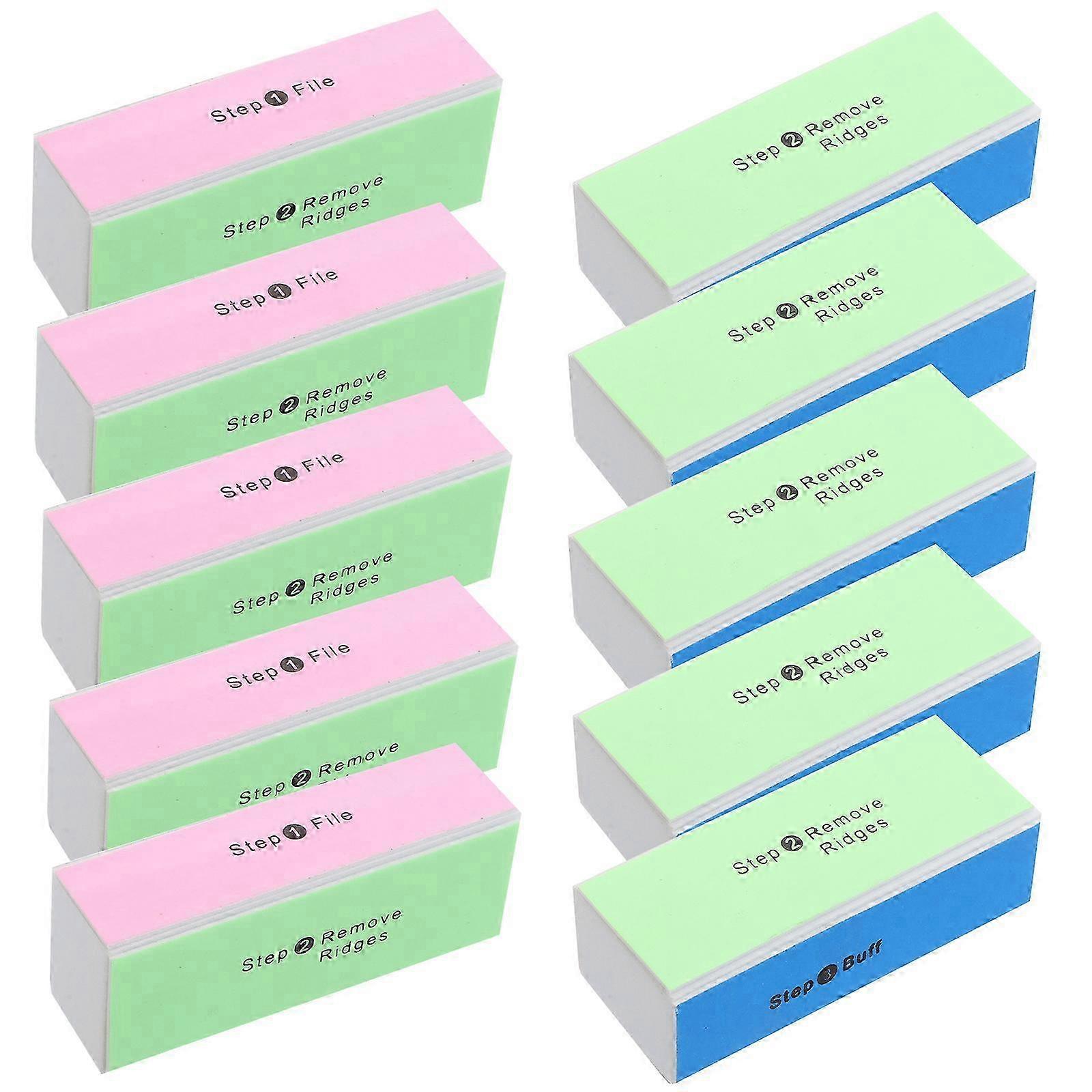Nail Buffer Blocks Four Sided Buffing Tool with 10Pcs Compatible with Manicure