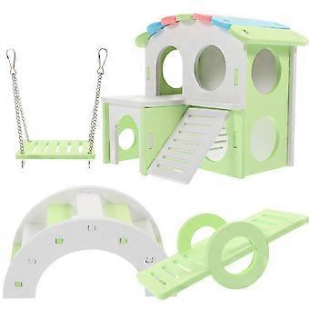 Wear-Resistant Decorative Hamster Hideout for Pet Includes 1Set Toy Bridge